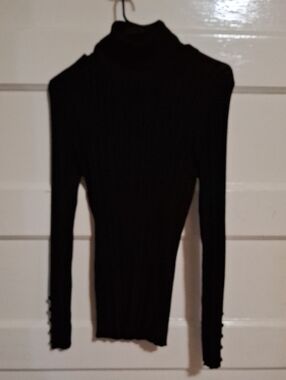 united states sweaters Black Ribbed Turtleneck Sweater (Mis124)